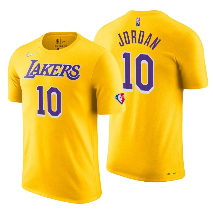 Los Angeles Lakers #10 Deandre Jordan Gold Men’s Nike 2021-22 NBA 75th ...