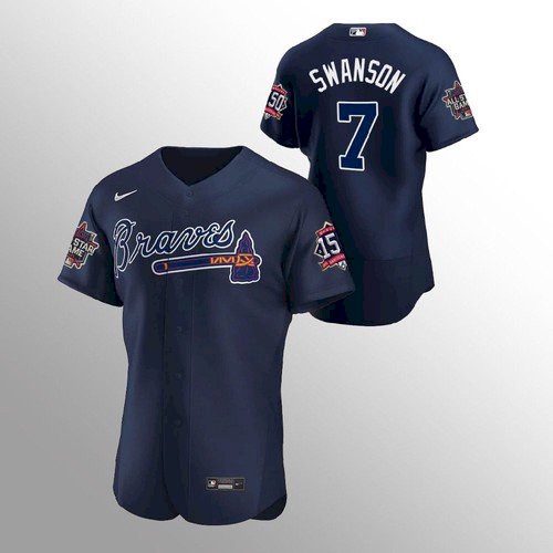 Atlanta Braves #7 Dansby Swanson Men’s Nike 150th Anniversary 2021 ...