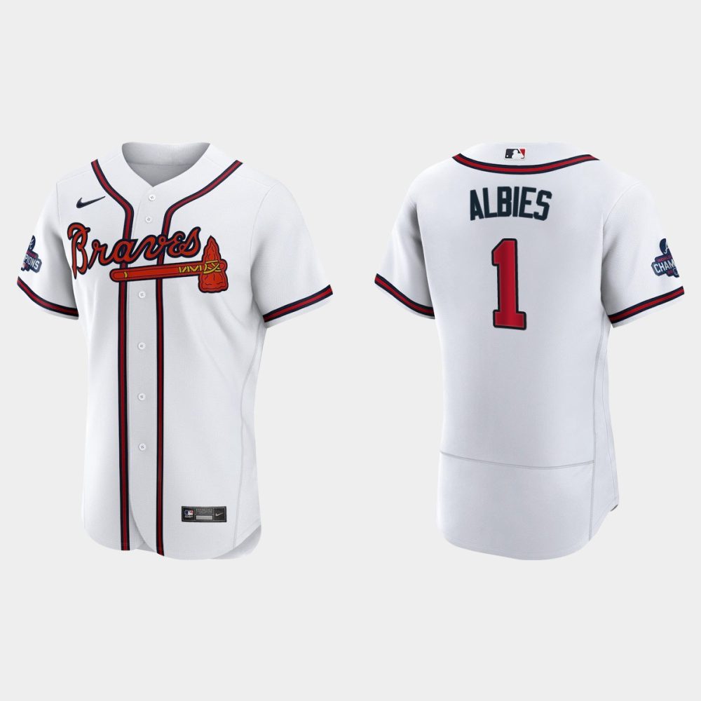 Atlanta Braves #1 Ozzie Albies Men’s Nike 2021 World Series Champions ...