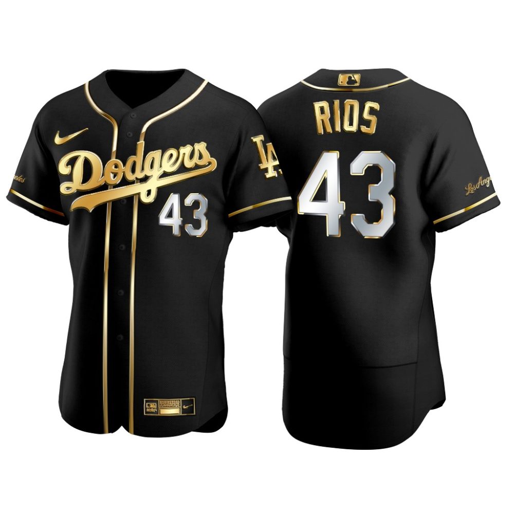 Los Angeles Dodgers #43 Edwin Rios Men’s Nike Authentic 2021 Gold ...