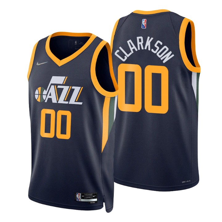 Nike Jazz #00 Jordan Clarkson Navy Men’s 2021-22 NBA 75th Anniversary ...