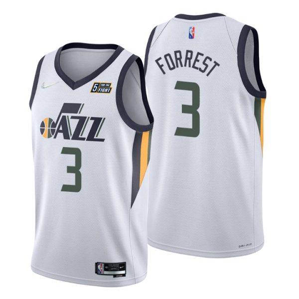 Nike Jazz #3 Trent Forrest White Men’s 2021-22 NBA 75th Anniversary ...