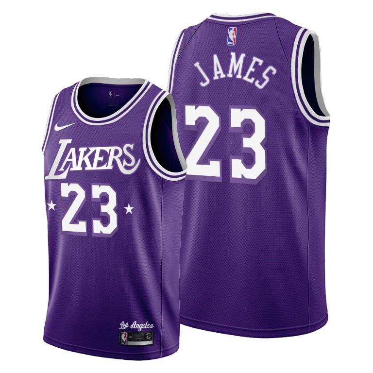 Los Angeles Lakers #23 Lebron James Youth 2021-22 City Edition Purple 