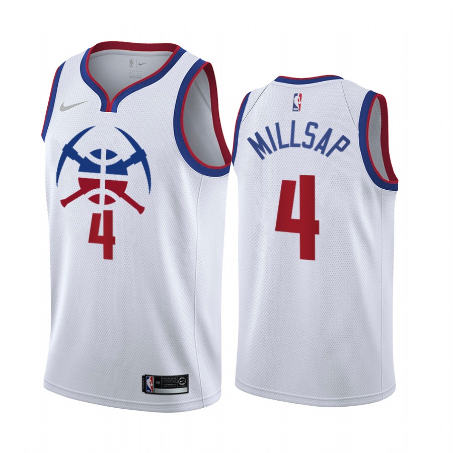 Denver Nuggets #4 Paul Millsap White Women’s NBA Swingman 2020-21 ...