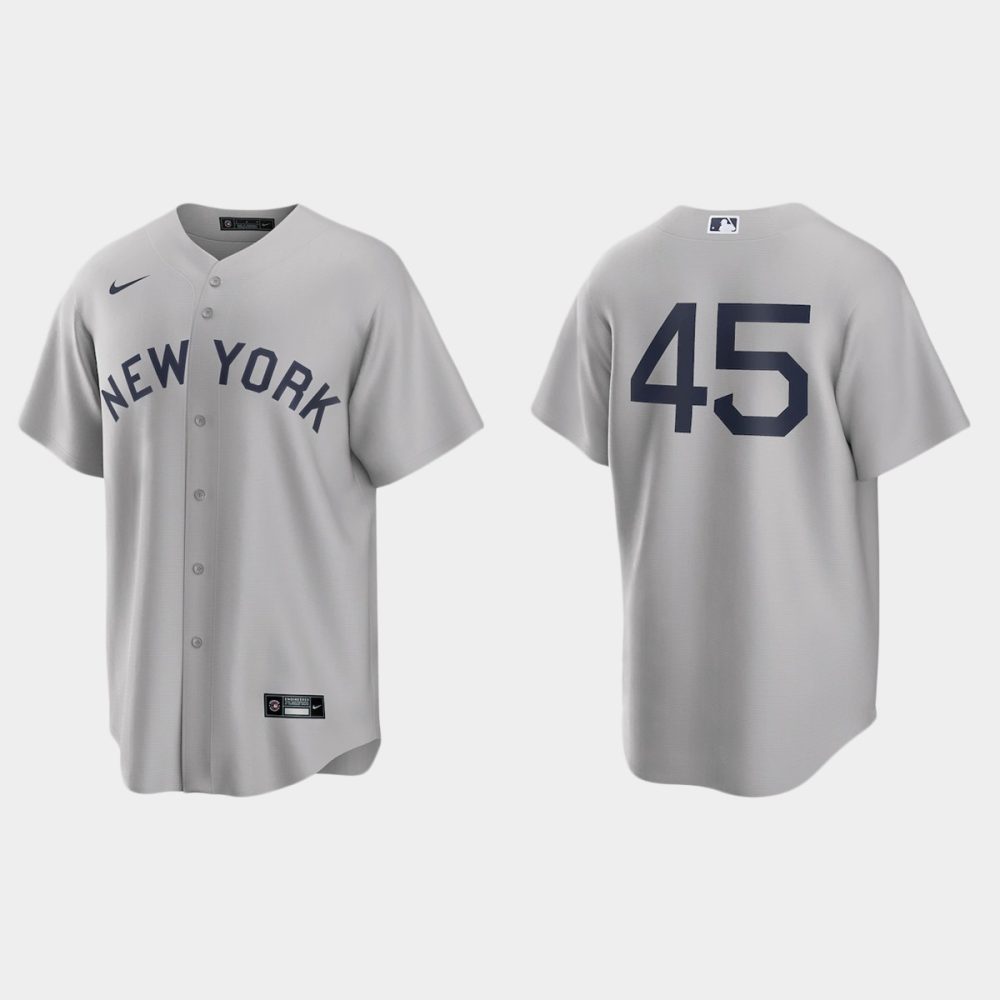 New York Yankees #45 Gerrit Cole Men’s Nike Gray 2021 Field of Dreams ...